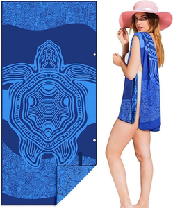 Bán Buôn Mùa Hè Sang Trọng Bông Bãi Biển Khăn Biểu Tượng Tùy Chỉnh Chống-Cát Bãi Biển Khăn Với Sọc Thiết Kế Jacquard - Product Image 1