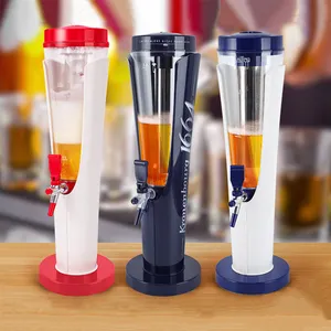3L LED Beer Tower Dispenser Party Bar 1 Tap Liquor Drink Dispenser w/Ice  Column