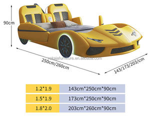 ชุดเตียงเด็กในรถยนต์ไฟ LED หรูหราเตียงไม้กรอบไม้เตียงเด็กคุณภาพสูงพร้อมที่เก็บของ - Product Image 6