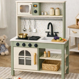 Cuisine en bois EDULAND avec four à micro-ondes sonore, évier, accessoires en acier inoxydable, ensemble de légumes à découper, OEM/ODM pour les grossistes - Product Image 3