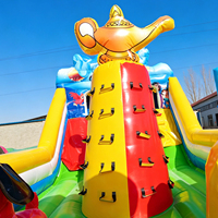 Château gonflable de 6 x 5 m, style parc d'attractions, équipement de jeu extérieur pour fêtes