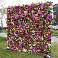 Panneau mural décoratif artificiel haut de gamme en soie, motif orchidée Phalaenopsis, pour événements, salons et fêtes