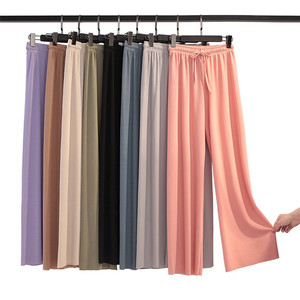 Nouveau design été femmes pantalons à jambes larges minceur décontracté <span class=keywords><strong>pantalon</strong></span> évasé <span class=keywords><strong>taille</strong></span> <span class=keywords><strong>haute</strong></span> lâche Culottes - Product Image 3