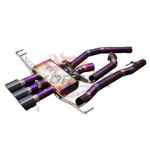 Escape Trasero Vortex Purple Titanium para Honda Civic Type-R FK8 2.0T, Silenciador Valvetronic con Triple Salida de Fibra de Carbono - Product Image 2