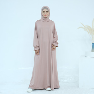Glory vêtements musulmans dubaï <span class=keywords><strong>turquie</strong></span> couleur unie robe à capuche robe décontractée - Product Image 3