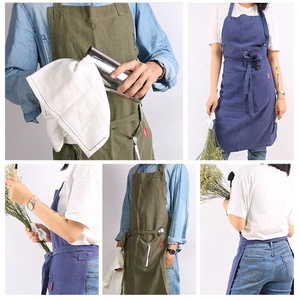 CHANGRONG Custom High Quality Adult Unisex Comfortable Raw Ecological French Flower Shop Garden <strong>Baker</strong> Cooking Cotton Linen <strong>Apron</strong> - Product Image 6