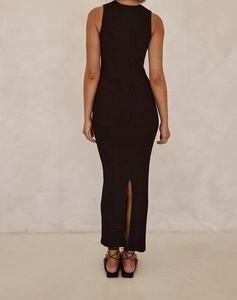 <span class=keywords><strong>Robe</strong></span> tendance pour femme, nouvelle collection, noire, décontractée, mi-longue, respirante, en coton et <span class=keywords><strong>lin</strong></span>, taille naturelle, antistatique, infroissable, idéale pour l'été - Product Image 2