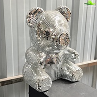Masque de boule disco floqué fait main de haute qualité, personnalisé, en forme d'ours, pour la décoration de soirées KTV et DJ, directement de l'usine