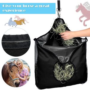 Sac à foin pour chevaux en tissu Oxford violet, mangeoire à alimentation lente pour chevaux, bovins et moutons - Product Image 5