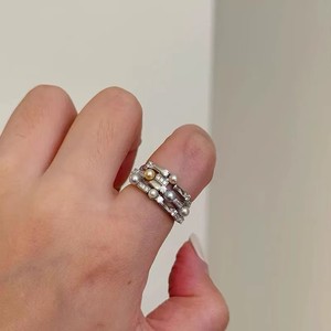 9351DIY Pearl Accessories S925 Silver Set Empty Support Multi-Pearl Ring & Earring Accessories Fashionable Silver Jewelry - Product Image 4