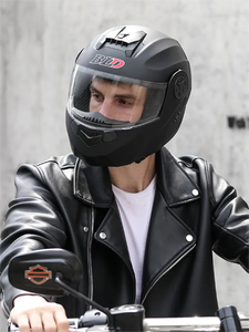 Xe máy kép Visor lật lên mô-đun đầy đủ mặt Mũ bảo hiểm Dot xe máy Retro Mũ bảo hiểm - Product Image 3