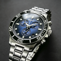 Montre chronographe à quartz pour homme, bracelet en acier inoxydable 316L, montre de plongée de luxe pour affaires