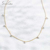 Starsgem Diamant de laboratoire taille cœur 0,97 ct 3,5*3,5 mm, couleur D, pureté 41,7%, or massif 10K plaqué rhodium, cadeau de luxe