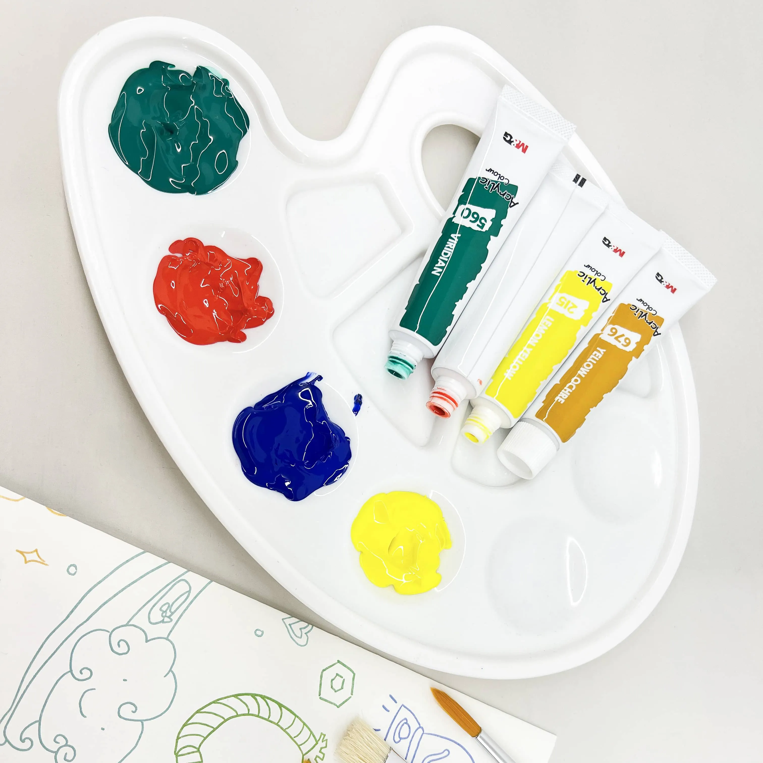 10 Cells Easy Handle Kids Empty Art Watercolor Acrylic Painting Palette Peinture