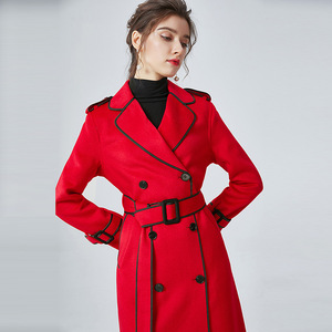 <strong>Women's</strong> Winter 2022 Double-sided <strong>Peacoat</strong> Medium Length Wool Jacket - Product Image 4