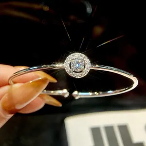 Роскошные 925 стерлингового серебра 0.5CT GRA D цвет бриллиант Шарм Halo браслет для женщин подарок Муассанит браслет ювелирные изделия