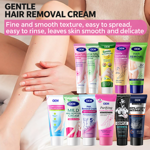 Crème dépilatoire douce pour femmes, corps, jambes, aisselles, hydratante, dépilatoire, OEM, marque privée, tous types de peau, parfumée - Product Image 2