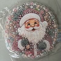 Kit de peinture diamant carrée animaux de Noël, DIY, avec diamants de forme spéciale, pour enseigne suspendue en acrylique, décoration murale et de porte, pour les fêtes