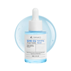 Suero Facial con Péptidos de Cobre GHK-Cu y Ácido Hialurónico de Marca Privada OEM, Hidratante Facial Multifuncional Antienvejecimiento para Uso Diario - Product Image 1