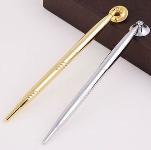 Stylo bille en métal de haute qualité, forme de balle dorée, design original et amusant, corps lisse, pour hôtel - Product Image 1