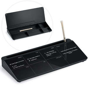 Anti-Stain Desktop Glass Dry Erase <strong>Board</strong> with Custom Planner Small Weekly Glass Desktop Whiteboards With Storage - Product Image 6