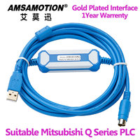 Cable de Programación Mitsubishi Serie Q USB-QC30R2, Conductor de Cobre, Aislamiento de PVC, 200 cm de Longitud, 2*0.5 mm de Tamaño, Color Negro, Combinado
