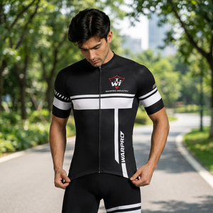 Ensemble de vêtements de cyclisme pour hommes professionnels, maillot à manches courtes à séchage rapide avec short de vélo rembourré pour la conduite sur route - Product Image 2