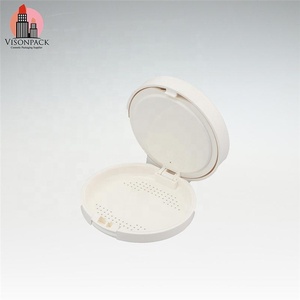 Trucco cosmetico Packaging Logo personalizzato bianco specchio compatto Logo all'ingrosso compatto per le donne arrossire stampa <span class=keywords><strong>in</strong></span> <span class=keywords><strong>polvere</strong></span> rotonda - Product Image 4