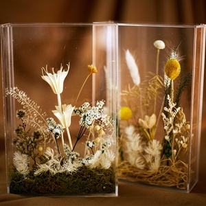 Expédition rapide luxe <span class=keywords><strong>Lagurus</strong></span> lapin queue Photo cadre clair fleurs séchées boîte pour noël saint valentin fête des mères pâques - Product Image 3