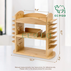 Organisateur de maquillage en bambou multifonctionnel Boîte de rangement pour cosmétiques Porte-rouge à lèvres Porte-maquillage - Product Image 3