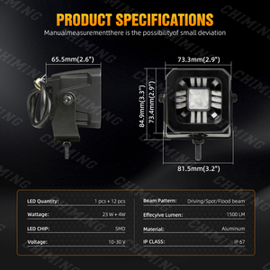 3 Inch 18w Square DRL Led Spot Lampe <span class=keywords><strong>de</strong></span> travail avec <span class=keywords><strong>feu</strong></span> <span class=keywords><strong>de</strong></span> <span class=keywords><strong>position</strong></span> Offroad 4x4 Lampe <span class=keywords><strong>de</strong></span> travail <span class=keywords><strong>pour</strong></span> camion avec <span class=keywords><strong>feu</strong></span> <span class=keywords><strong>de</strong></span> <span class=keywords><strong>position</strong></span> <span class=keywords><strong>blanc</strong></span> ambre - Product Image 3