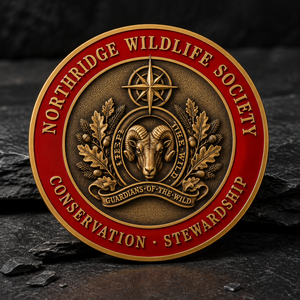 Moneda Conmemorativa Personalizada de Fábrica con Temática de Vida Silvestre, Bronce Antiguo, Esmalte Rojo, Fundición a Presión, Ram Compass Souvenir - Product Image 1