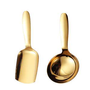 304 Stainless Steel Ice Scoop Spoon Spatula Set For Home Kitchen <b>Dessert</b> Serving Smooth Edge Mirror Finish Comfortable Handle - Product Image 5