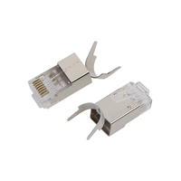 Pièces de télécommunication Ethernet FTP/STP plaqué or tête de cristal prise CAT7 connecteur RJ45 connecteurs à sertir réseau 8P8C blindés 1.5mm