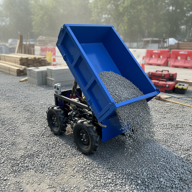 Mini Dumper Remote Control 1Ton Loading Crawler  Battery Farm Electric Power Barrow Autonomous Agriculture Vehicle Self-loading