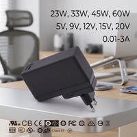 Nouvel adaptateur secteur USB PD3.0 à charge rapide 23W 33W 45W 60W 65W avec prises EU UK AU US 5V 9V 12V 15V 20V 1A 2A 3A AC DC