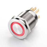 Saklar Tombol Tekan LED Momentary Latching ON Off 2 Posisi Selector Tombol Tekan Berlampu