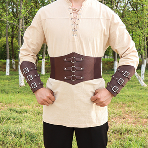Ensemble <span class=keywords><strong>de</strong></span> ceinture large en PU style médiéval et <span class=keywords><strong>de</strong></span> protège-bras, manchette <span class=keywords><strong>de</strong></span> taille viking et <span class=keywords><strong>de</strong></span> la Renaissance pour LARP, Halloween, pirate, <span class=keywords><strong>chevalier</strong></span>, cosplay - Product Image 4