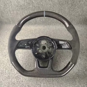 Fibra de carbono real con volante para Audis A3 <span class=keywords><strong>A4</strong></span> A5 A6 A8 Q5 RS3 RS7 Q7 C6 C8 S6 S7 <span class=keywords><strong>B8</strong></span> B9 S3 S4 S5 - Product Image 3