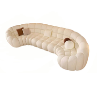 Italienisches Minimalistisches Design Großes Villa-Wohnzimmer Gebogenes Eck-Rundsofa aus Stoff