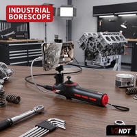6mm 360 °   Endoscope industriel articulé flexible, étanche IP67, vidéoscope portable pour l'entretien automobile