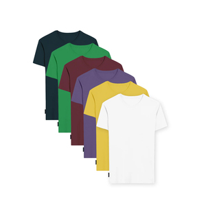 T-shirt élégant pour homme, col rond, uni, 100% coton, écologique, anti-froissement, respirant, coupe classique, pour le bureau et l'extérieur - Product Image 3