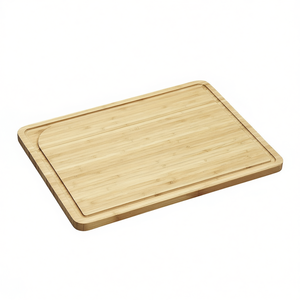 Planche à découper KESPER en bambou rectangulaire avec rainure pour usage en cuisine - Product Image 2