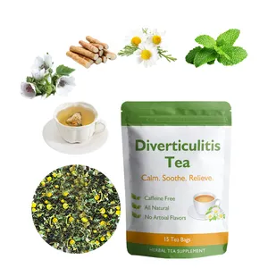 Paket label pribadi teh Diverticulitis kantung teh organik bebas kafein Chamomile anti-peradangan ubi liar Marshmallow