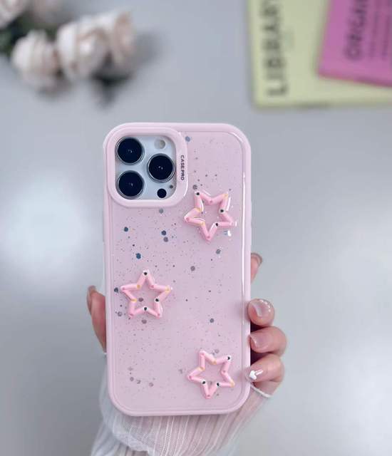 For Tecno Camon 30/30 Pro/30 Premier/Spark Go 2024 3D Star Pattern Anti Drop Phone Case Soft TPU Drop Glue Glitter Mobile Cover