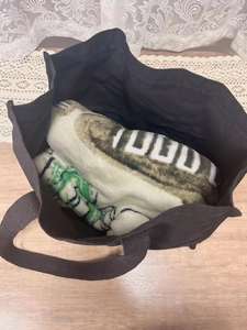 Sac fourre-tout en toile personnalisé de grande taille, logo imprimé recyclé, design de lettres, avec poche et fermeture éclair, sac de shopping - Product Image 4