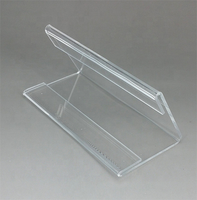 Support d'affichage double face pliable moderne en acrylique en forme de V avec logo personnalisé
