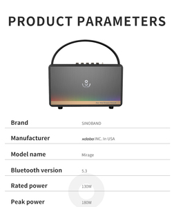 Sistema de Áudio à Prova d'Água IPX5 Sinoband Mirage 130W de Alta Potência para Karaokê com 5.3 Alto-falantes para Computador, Celular e Uso Externo - Product Image 6