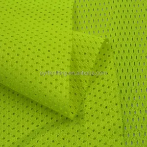 % 100% Polyester triko floresan örgü EN471 iş kıyafeti kumaşı