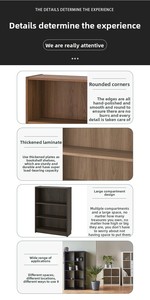 Meuble de rangement bibliothèque <span class=keywords><strong>Billy</strong></span> Bamboo, design minimaliste moderne, librement combinable, meuble de présentation sur pied pour salon - Product Image 4